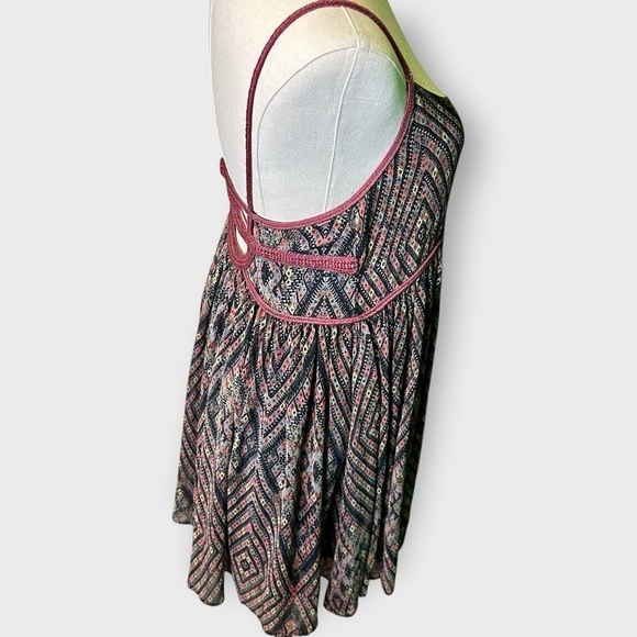 Free People ‘Kaleidoscopes in the Sky’ Babydoll Dress in “Black Combo” Size XS - Picture 13 of 16